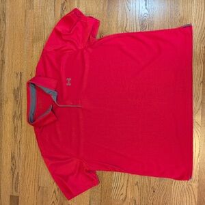 Under Armour Men's Polo Shirt Red Short Sleeve Collared Loose Fit Size 3XL